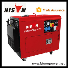 BISON China TaiZhou 6kw Sound Proof Air Cooled 6kw Three Sockets Single Phase Generation Diesel Generator